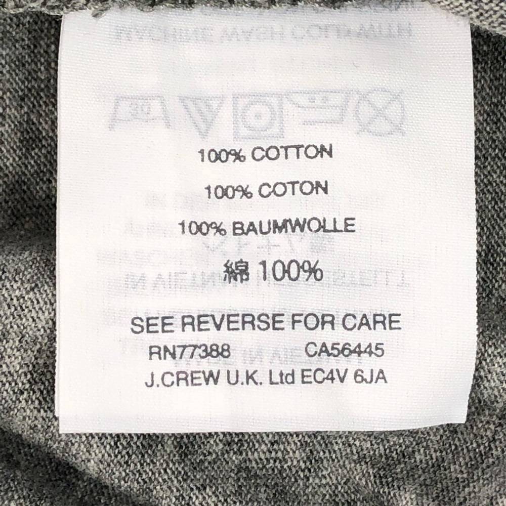 J. Crew Twist Hem Gray Cotton Long Sleeve Tee M - Picture 4 of 8
